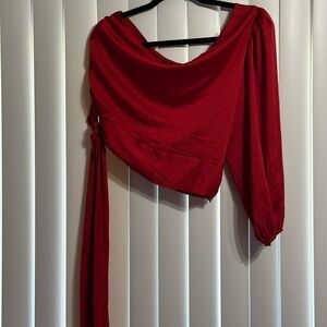 Express Red Asymmetrical Blouse